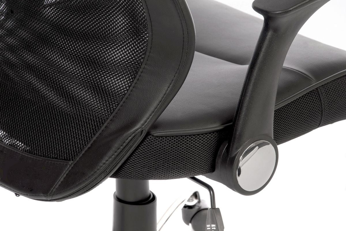 Mesh Back and Leather Seat Operator Office Chair - CURVE